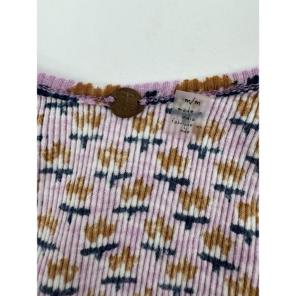 Anthropologie Free People Petra Colorful floral Stretch Lounge tank Size Medium - Picture 7 of 8